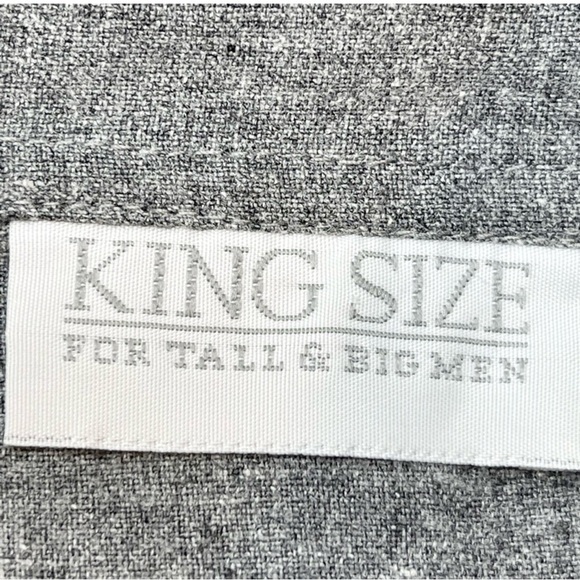 KING SIZE BRAND Men’s Big & Tall LS Gray White 1/2 Zip Pullover Shirt Jacket XLT - Picture 6 of 6